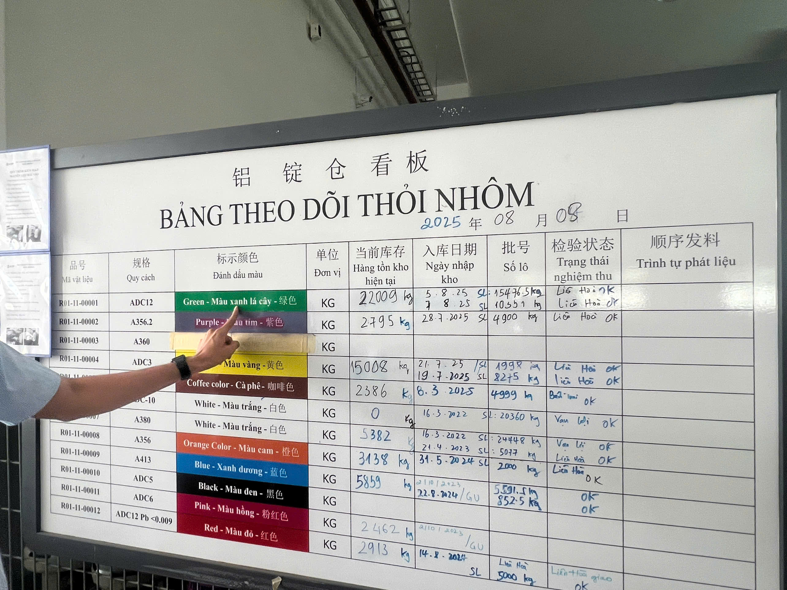 Aluminum identification board 1